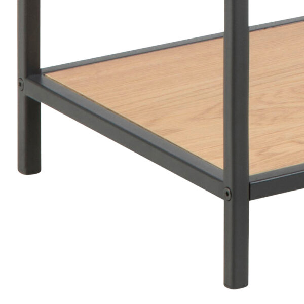 Milford Console Table, 2 Shelves in Black and Oak | Self Assembly