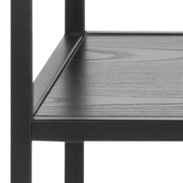 Milford Console Table with 2 Shelves in Black and Oak | Self Assembly