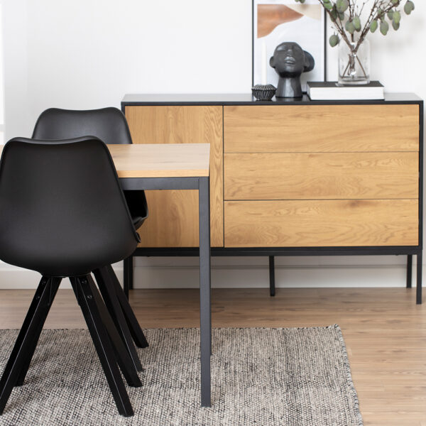 Milford Dining Table in Black & Oak | Self Assembly