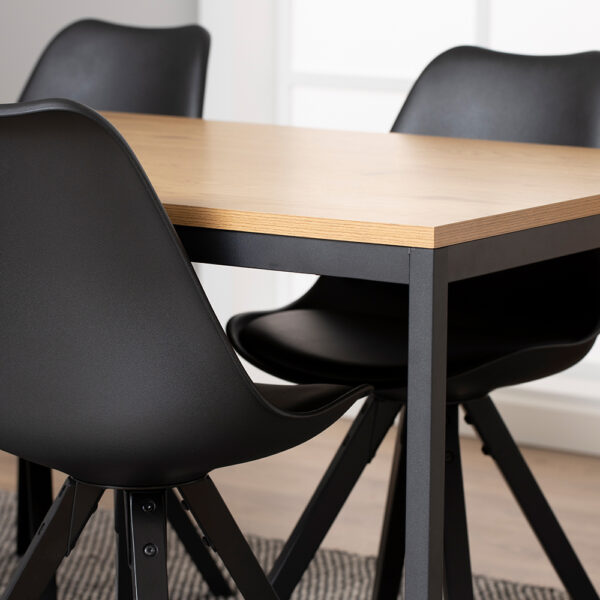 Milford Dining Table in Black & Oak | Self Assembly