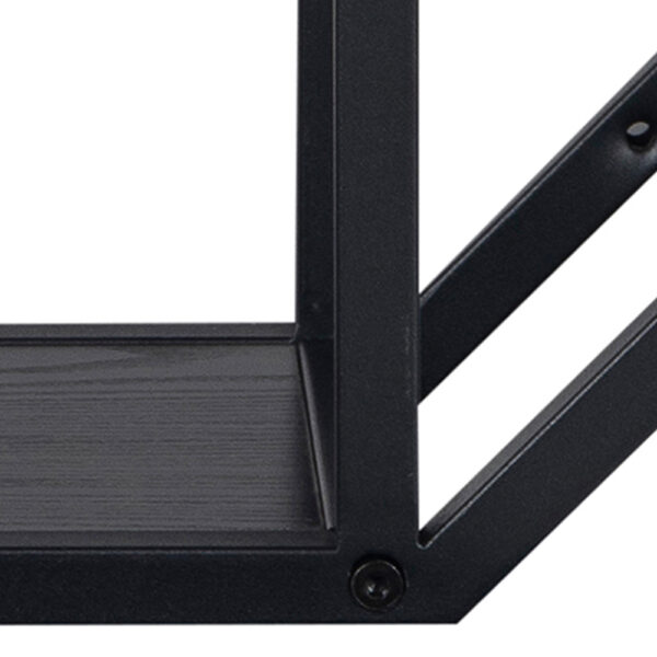 Milford Octagonal Metal Wall Shelf in Black | Self Assembly