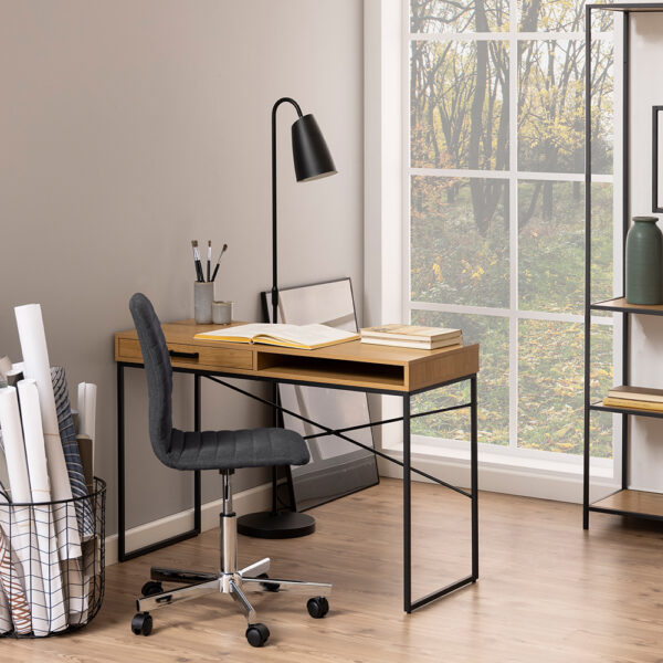 Milford Office Desk with 1 Drawer in Oak | Self Assembly