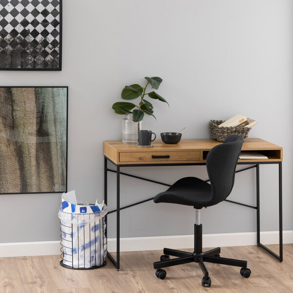 Milford Office Desk with 1 Drawer in Oak | Self Assembly
