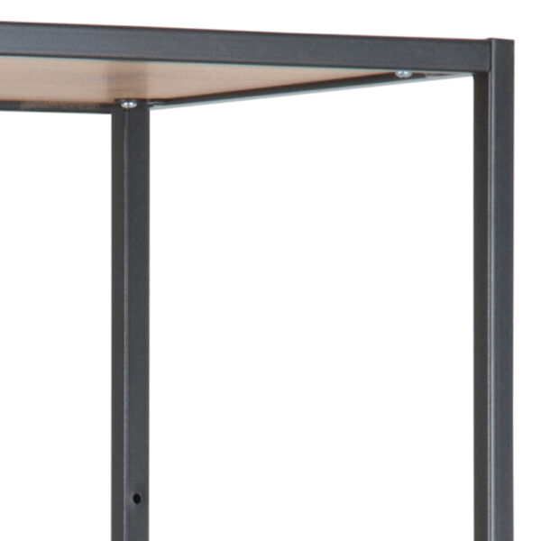Milford Tall Black Metal Bookcase with 5 Shelves in Oak | Self Assembly