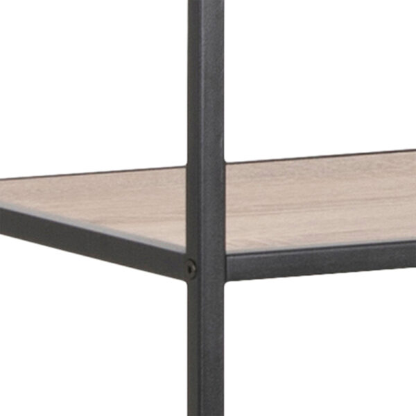 Milford Tall Black Metal Bookcase with 5 Sonoma Oak Shelves | Self Assembly