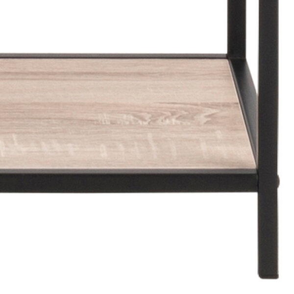 Milford Tall Black Metal Bookcase with 5 Sonoma Oak Shelves | Self Assembly