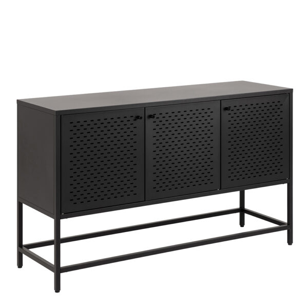 Newland 3 Door Raised Sideboard in Matt Black