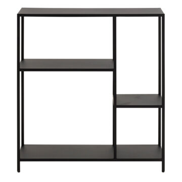 Newland Asymmetrical Bookcase with 3 Shelves in Matt Black