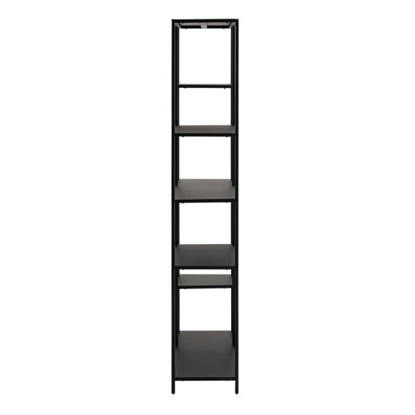 Newland Asymmetrical Bookcase with 6 Shelves in Matt Black | Self Assembly