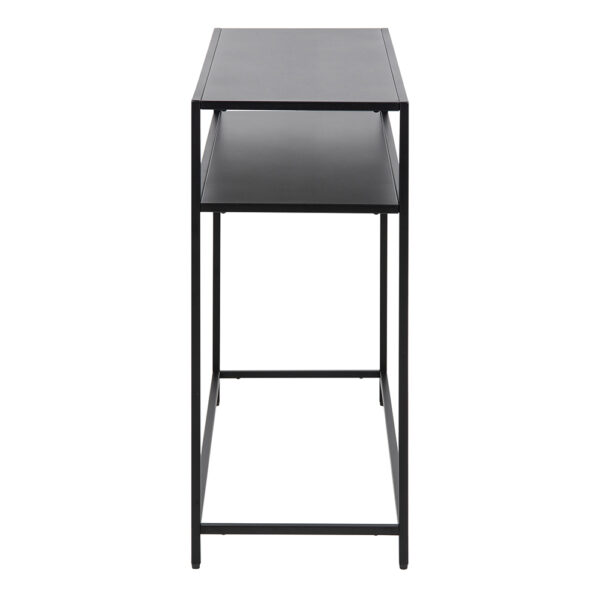Newland Console Table with Open Shelf in Matt Black | Self Assembly