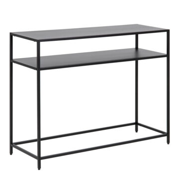 Newland Console Table with Open Shelf in Matt Black