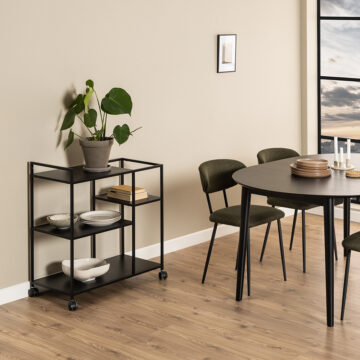 Newland Serving Trolley in Matte Black