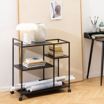 Newland Serving Trolley in Matte Black