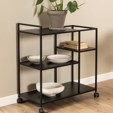 Newland Serving Trolley in Matte Black