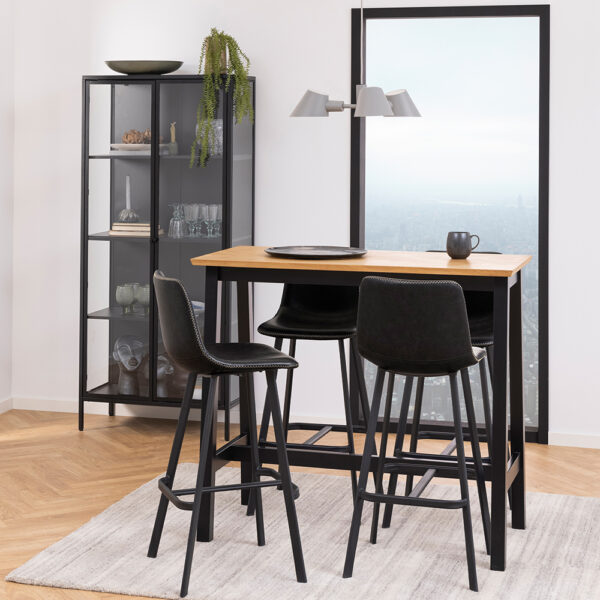 Newland Tall 2 Door Display Cabinet in Matte Black | Self Assembly