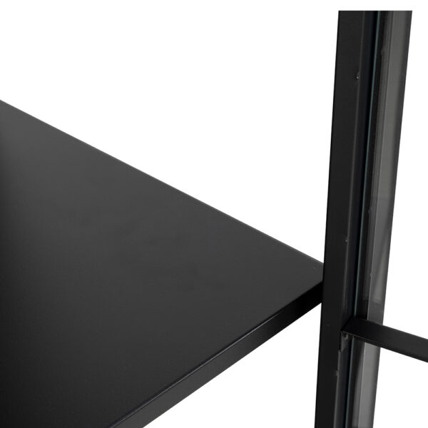 Newland Tall 2 Door Display Cabinet in Matte Black | Self Assembly