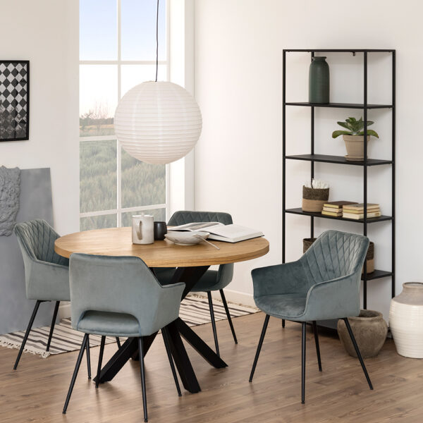 Newland Tall Bookcase with 5 Shelves in Matte Black | Self Assembly