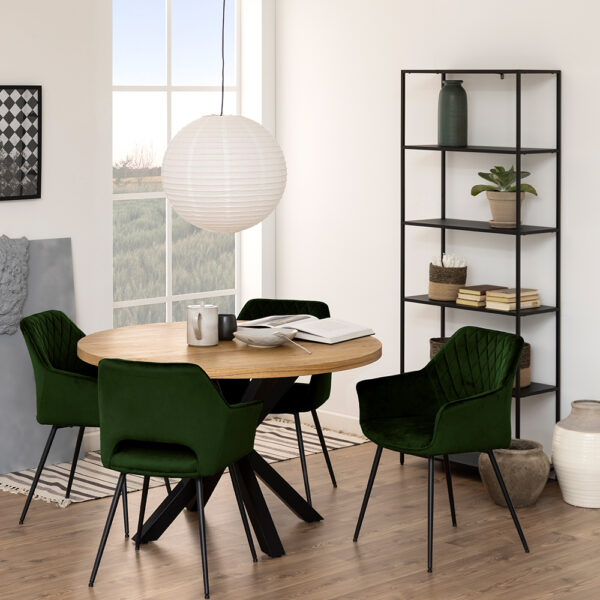 Newland Tall Bookcase with 5 Shelves in Matte Black | Self Assembly