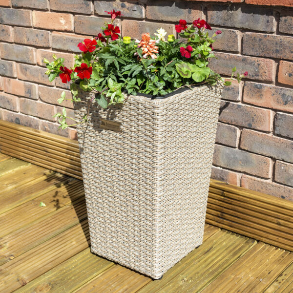Oakworld Alfresco Square Natural Rattan Planter 2 Pack | Fully Assembled