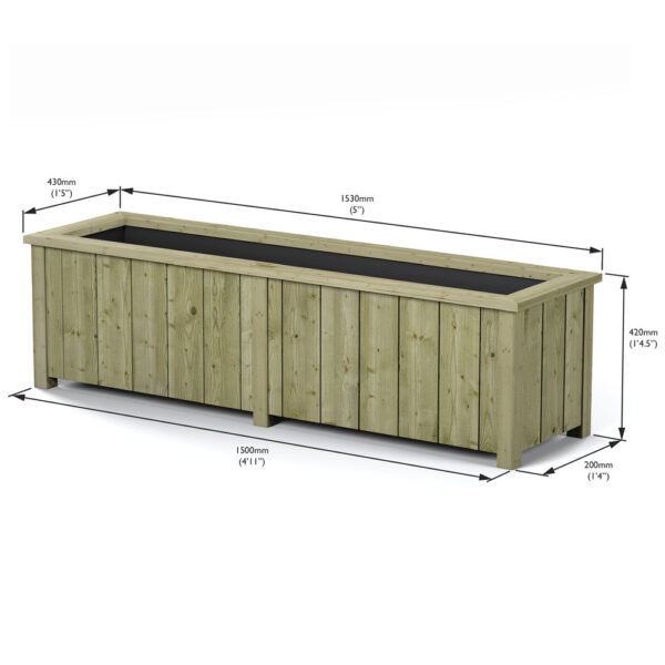 Oakworld Alfresco Premium Heritage Trough Planter | Fully Assembled