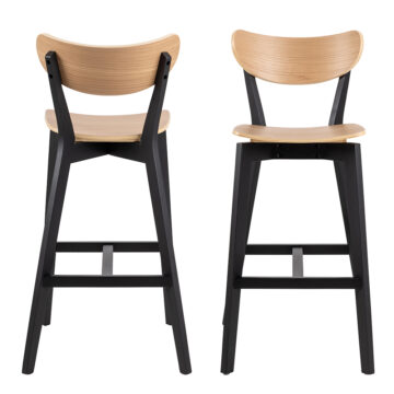 Black and Oak Set of 2