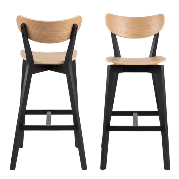 Black and Oak Set of 2