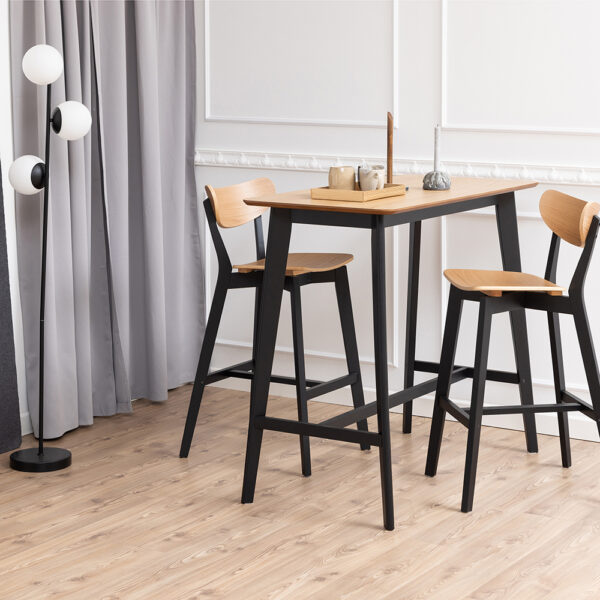 Black and Oak Set of 2