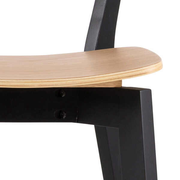 Roxburgh Bar Stool, Black and Oak Set of 2 | Self Assembly