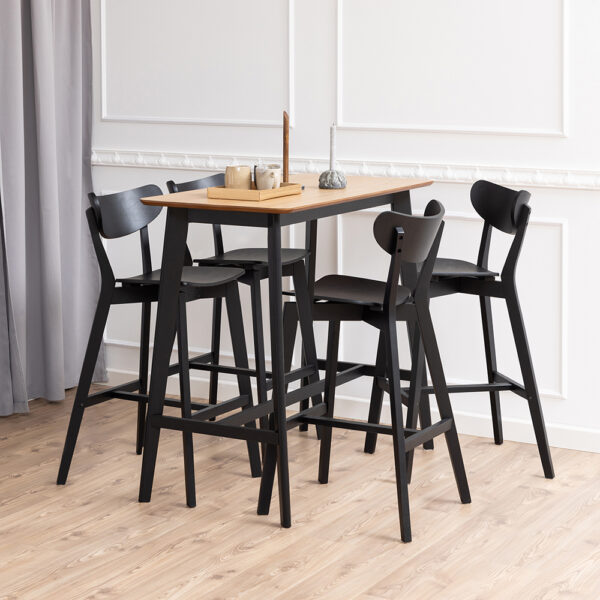 Roxby Bar Stool in Black - Set of 2 | Self Assembly
