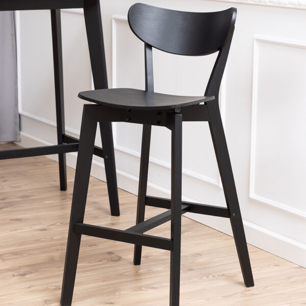 Roxby Bar Stool in Black - Set of 2 | Self Assembly