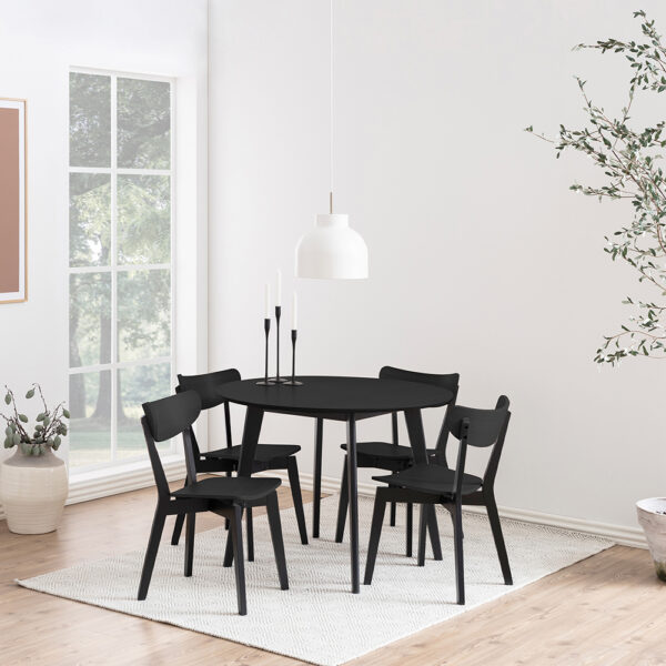 Roxburgh Dining Chairs in Black Set of 2 | Self Assembly