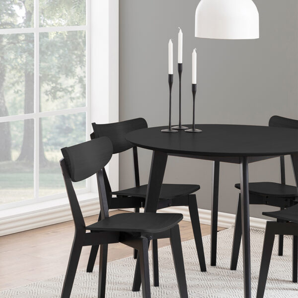 Roxburgh Dining Chairs in Black Set of 2 | Self Assembly