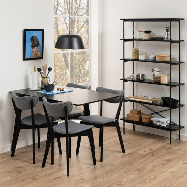 Roxburgh Extending Dining Table 80-120cm in Black | Self Assembly