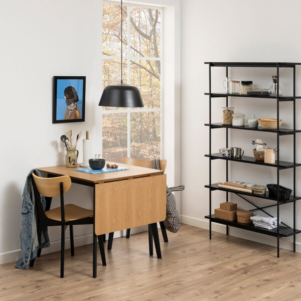 Roxburgh Extending Dining Table 80-120cm in Oak & Black | Self Assembly