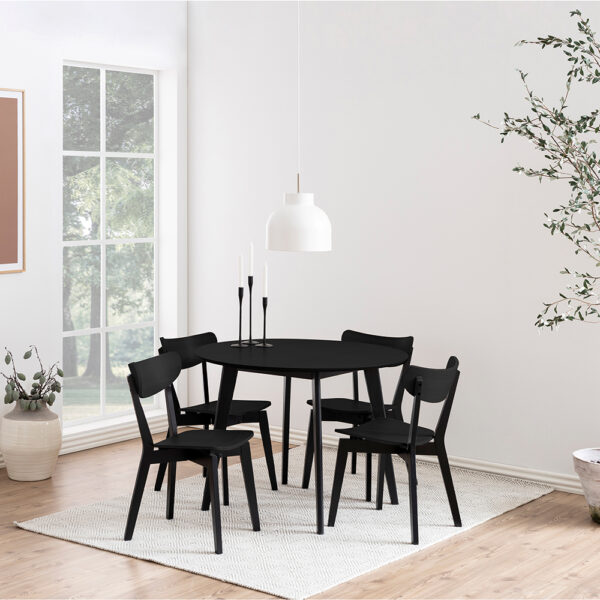 Roxburgh Round Dining Table in Black 105x76cm | Self Assembly
