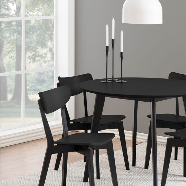 Roxburgh Round Dining Table in Black 105x76cm | Self Assembly