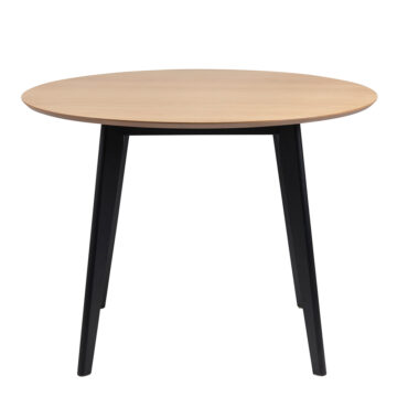 Roxburgh Round Dining Table in Oak & Black