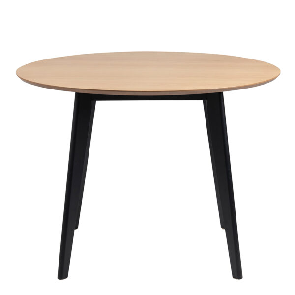 Roxburgh Round Dining Table in Oak & Black