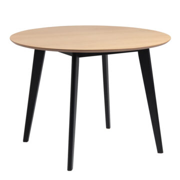Roxburgh Round Dining Table in Oak & Black