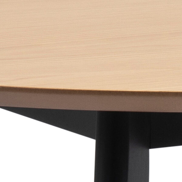 Roxburgh Round Dining Table in Oak & Black | Self Assembly