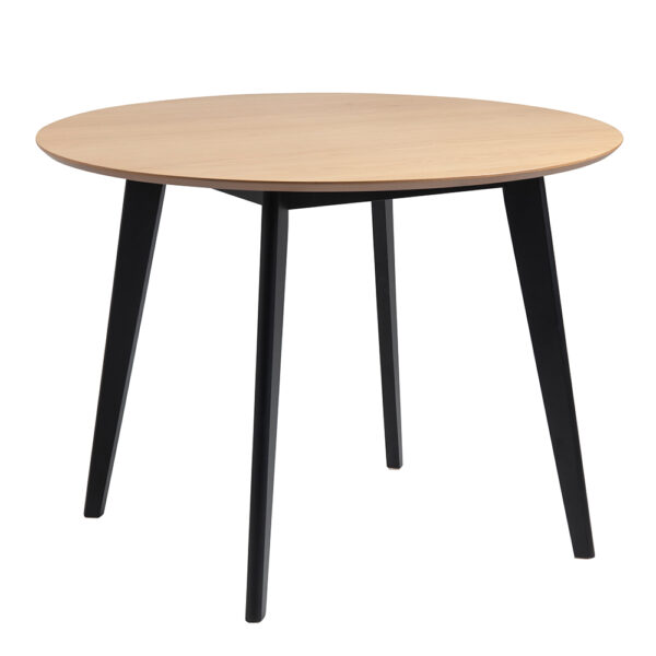 Roxburgh Round Dining Table in Oak & Black
