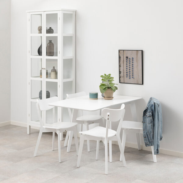 Silver Roxburgh Square Dining Table in White | Self Assembly