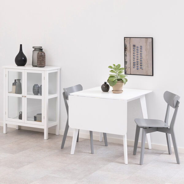 Silver Roxburgh Square Dining Table in White | Self Assembly