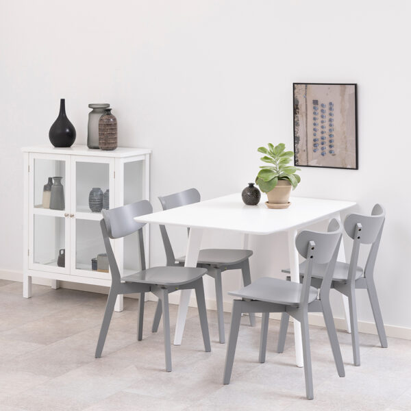 Silver Roxburgh Square Dining Table in White | Self Assembly