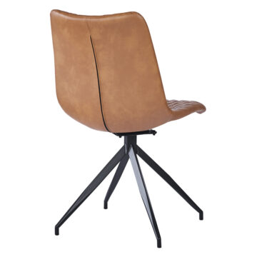 Vali Brown PU Swivel Dining Chair