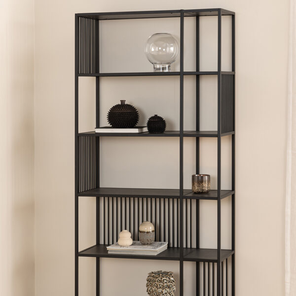Stirlington Bookcase with 5 Shelves in Black | Self Assembly
