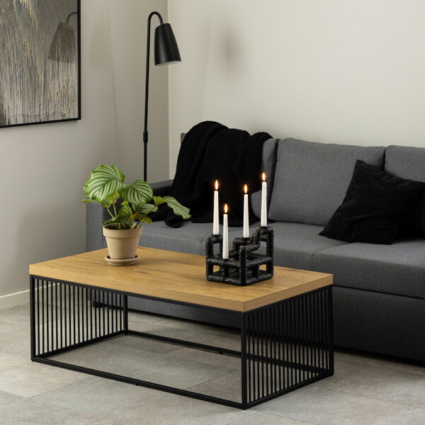 Stirlington Coffee Table in Black and Oak | Self Assembly