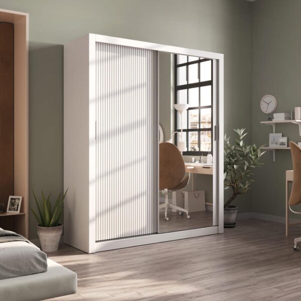 Durango 180cm Sliding Door Wardrobe 180cm | White | Assembly Required