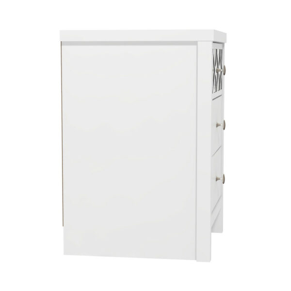White Orianna 3 Drawer Bedside Table | Assembly Required