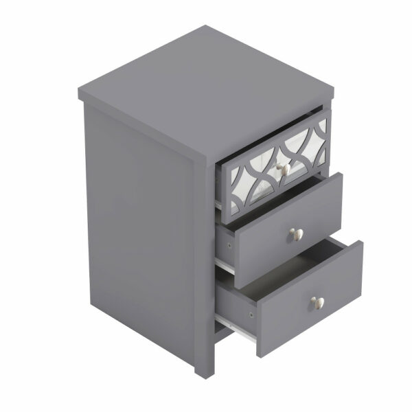 Orianna 3 Drawer Bedside Table | Assembly Required Grey